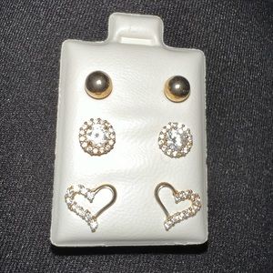 Real 10k gold baby or girls earrings! NEW set of 3 sets dainty earrings girls